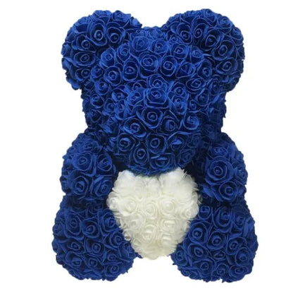 Oso de Peluche con Corazón de Rosas Artificiales
