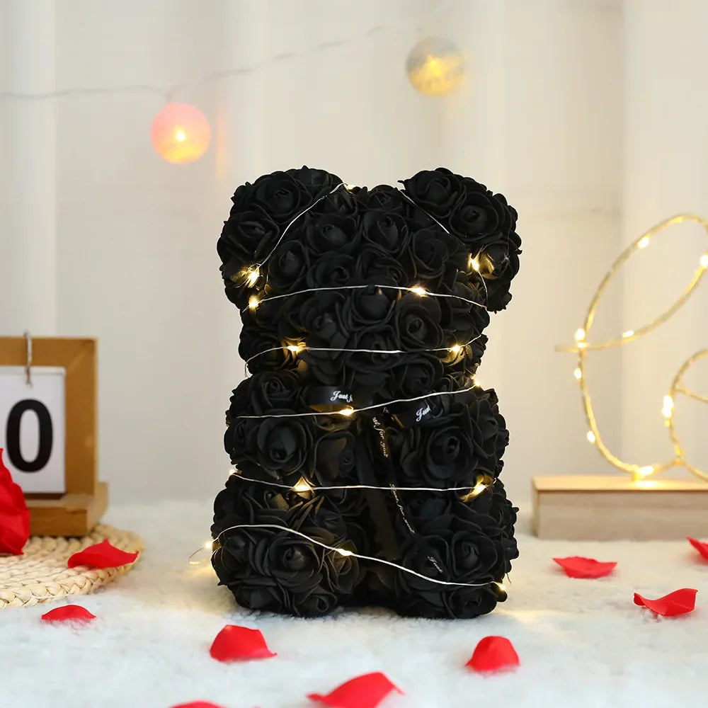Oso de Rosas Artificiales con Caja