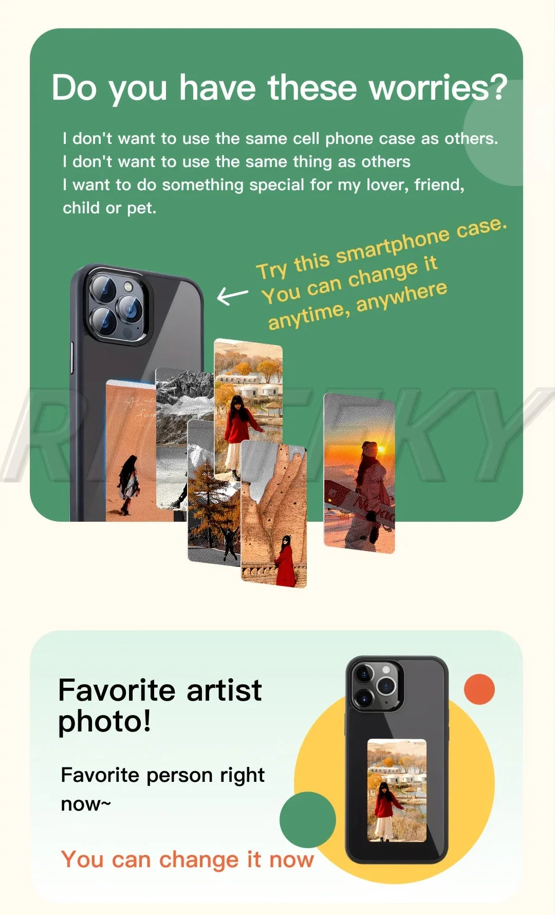 Funda Inteligente NFC para iPhone 16 Pro Max, 15 Pro, 14 y 13 – Impresión HD a Cuatro Colores, Diseño Personalizado DIY, Sin Batería