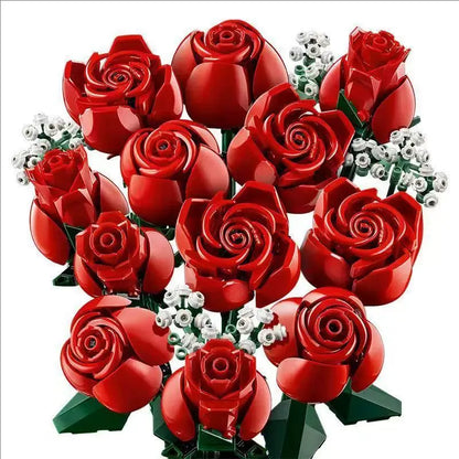 Bloques de construcción, ramo romántico de rosas (822 piezas)