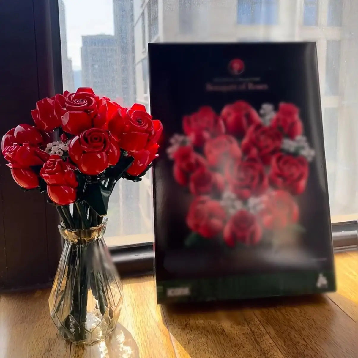 Bloques de construcción, ramo romántico de rosas (822 piezas)