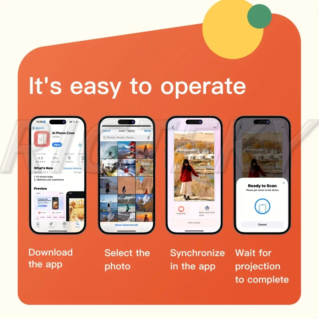 Funda Inteligente NFC para iPhone 16 Pro Max, 15 Pro, 14 y 13 – Impresión HD a Cuatro Colores, Diseño Personalizado DIY, Sin Batería