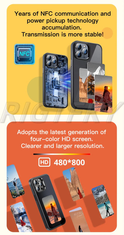 Funda Inteligente NFC para iPhone 16 Pro Max, 15 Pro, 14 y 13 – Impresión HD a Cuatro Colores, Diseño Personalizado DIY, Sin Batería