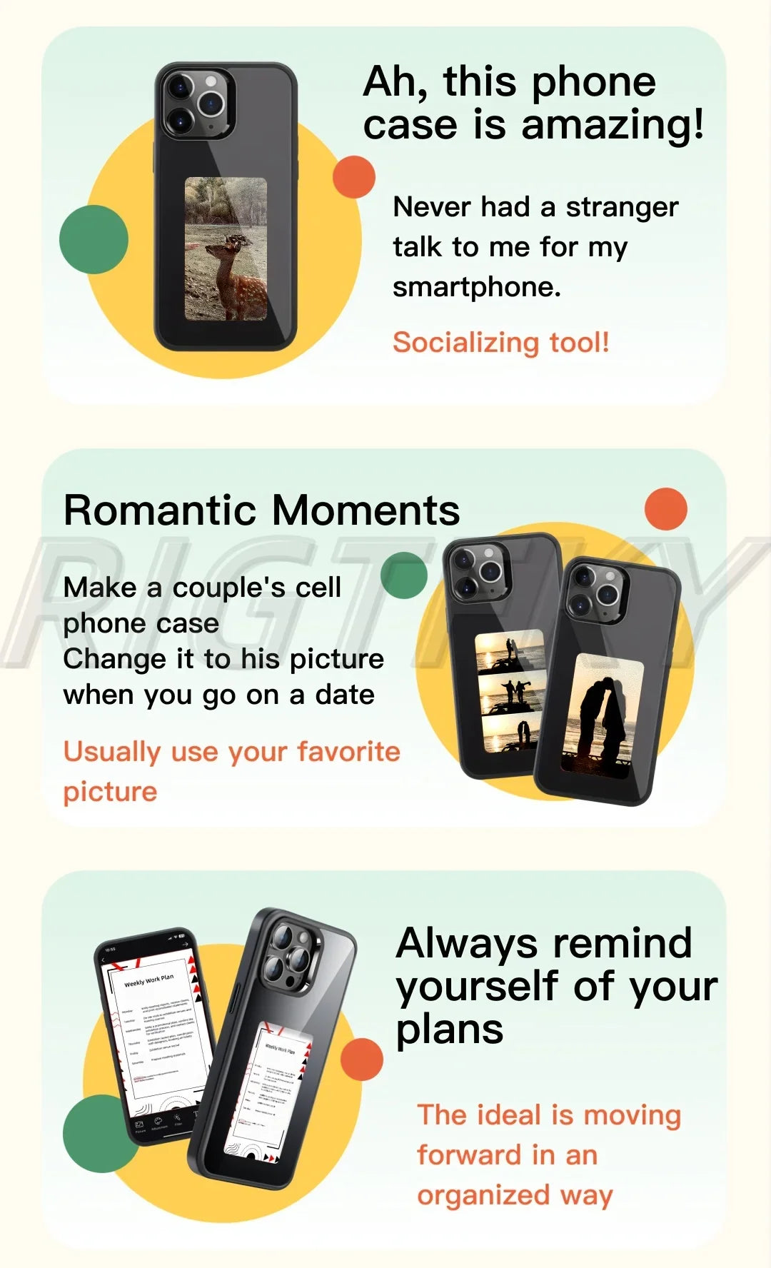 Funda Inteligente NFC para iPhone 16 Pro Max, 15 Pro, 14 y 13 – Impresión HD a Cuatro Colores, Diseño Personalizado DIY, Sin Batería