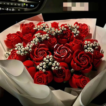 Bloques de construcción, ramo romántico de rosas (822 piezas)