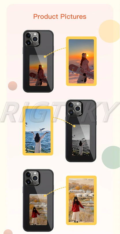 Funda Inteligente NFC para iPhone 16 Pro Max, 15 Pro, 14 y 13 – Impresión HD a Cuatro Colores, Diseño Personalizado DIY, Sin Batería