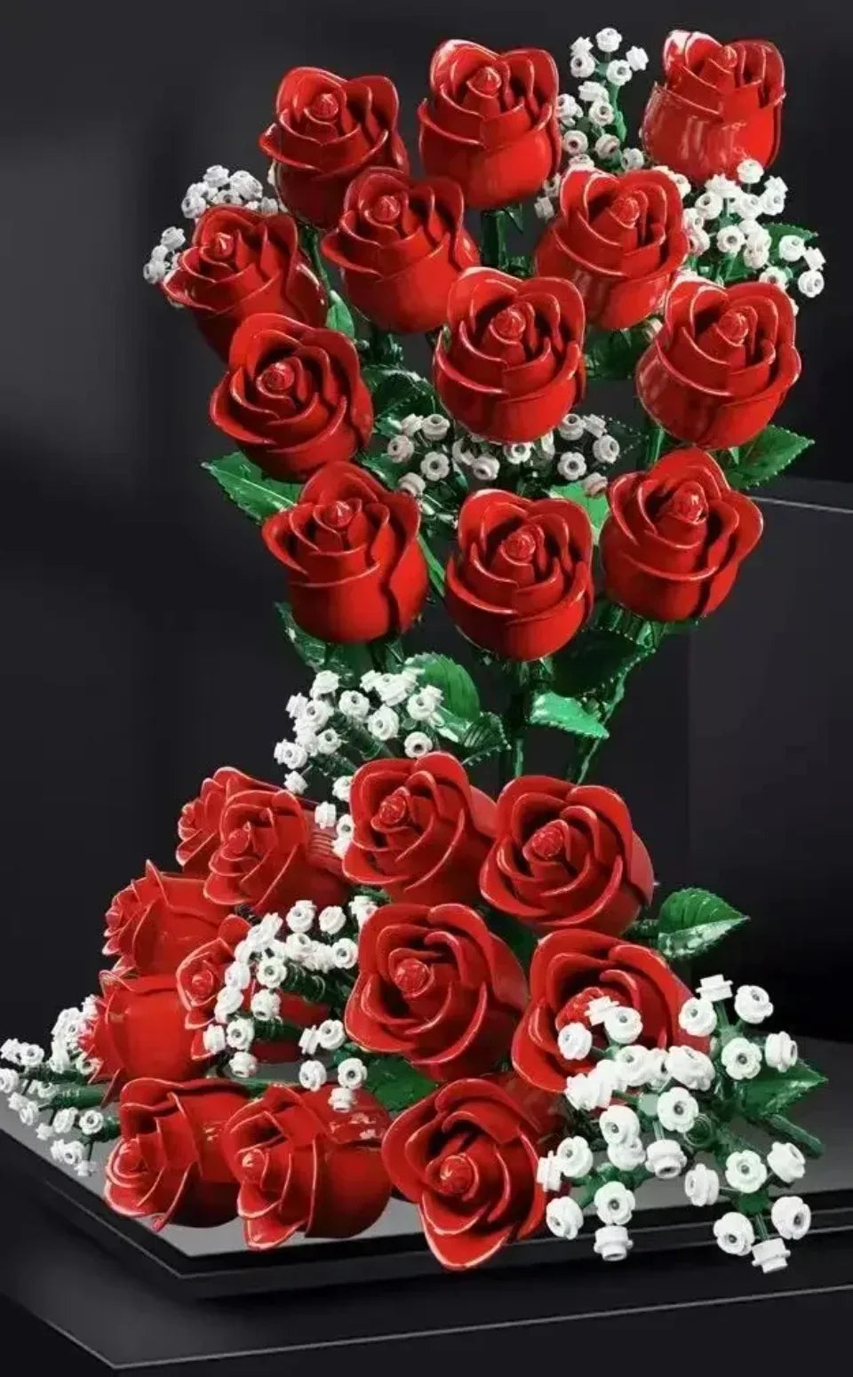 Bloques de construcción, ramo romántico de rosas (822 piezas)