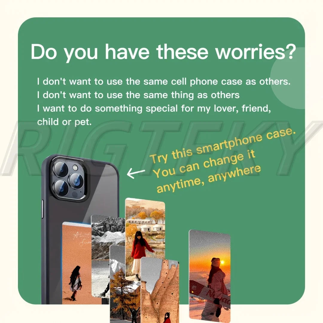 Funda Inteligente NFC para iPhone 16 Pro Max, 15 Pro, 14 y 13 – Impresión HD a Cuatro Colores, Diseño Personalizado DIY, Sin Batería